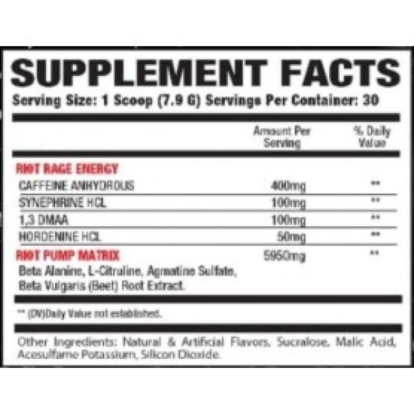 Muscle Metabolix Riot Punch Pure Insanity DMAA Muscle Metabolix